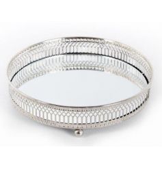 Silver mirror candle plate 