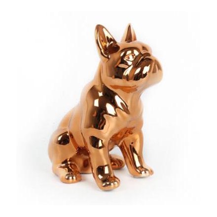 Antique Sitting Copper Bulldog 