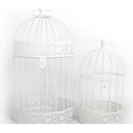 Round White Bird Cages