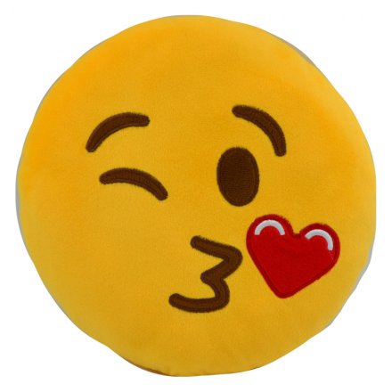 Emoji Plush Cushion Blowing Kiss