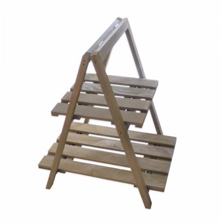 Greywash wooden stand with shelves 45cm