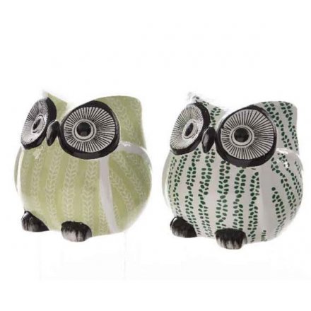 Green Ceramic Owls, 2a