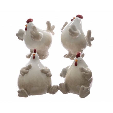 Ceramic Chicken Ornaments, 4a