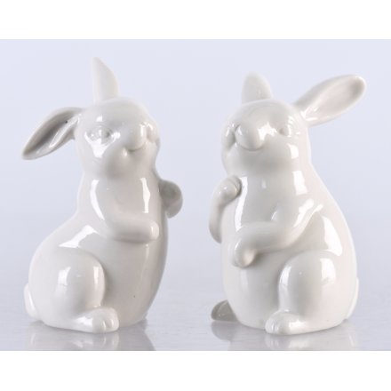 Porcelain Bunny Ornaments 8cm Mix