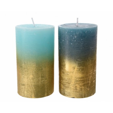 Aqua/Blue Candle, 12cm