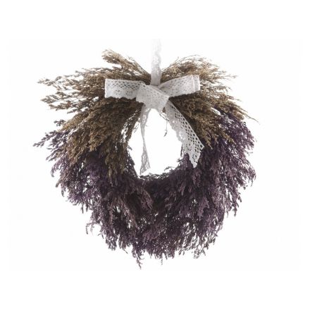Lavender Wreath With Hanging Bow 