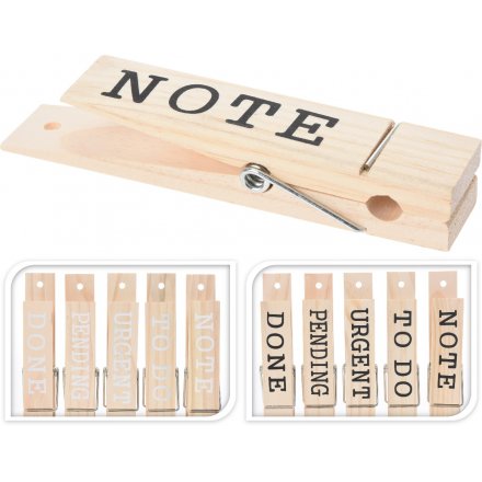Wooden Note Clips Mix 7 inch