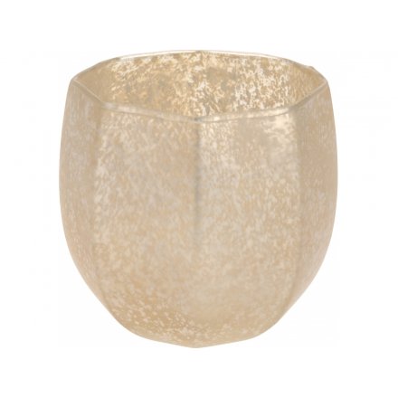 Gold Glass Tealight Holder 11cm