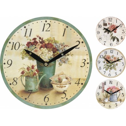 Floral Design Wall Clock Mix