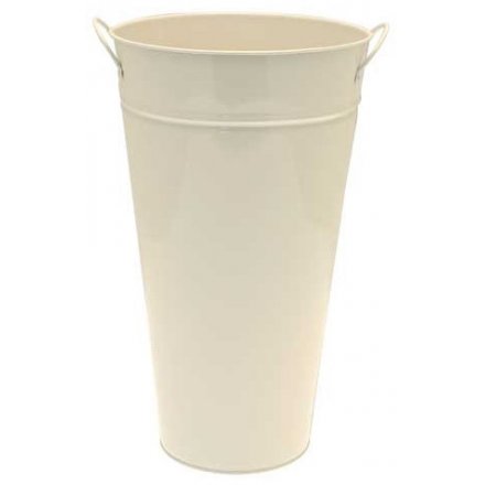 Cream Zinc Vase Large, 36cm