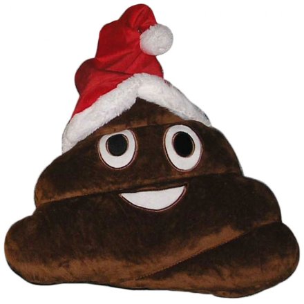 Christmas Emoji Cushion Poop 30cm