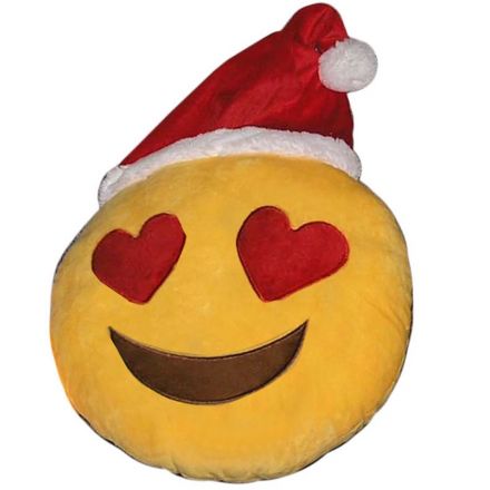 Christmas Emoji Cushion Hearts 30cm