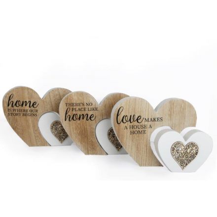 Double Wooden Heart Signs, 3a