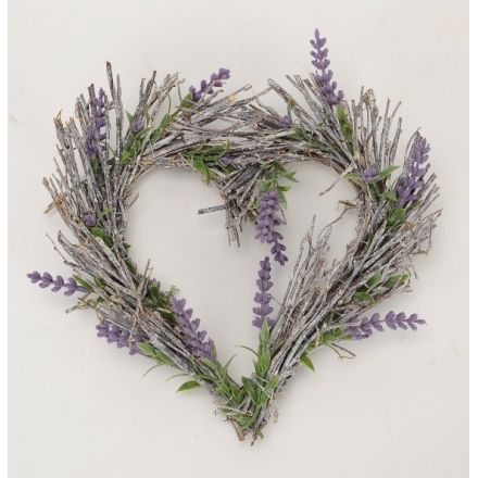 Lavender Heart Wreath, 22cm