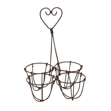 4 Cup Distressed Wire Egg Holder