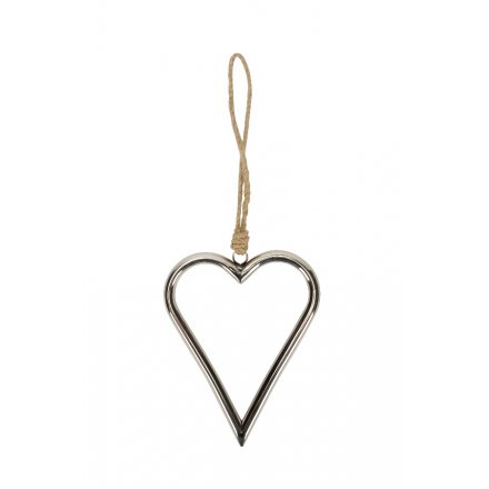 Silver Heart Hanger, 15cm