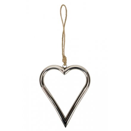 Silver Heart Hanger, 20cm