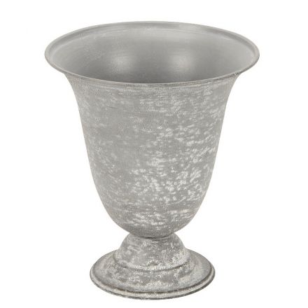 Vintage Metal Grey Urn 24cm