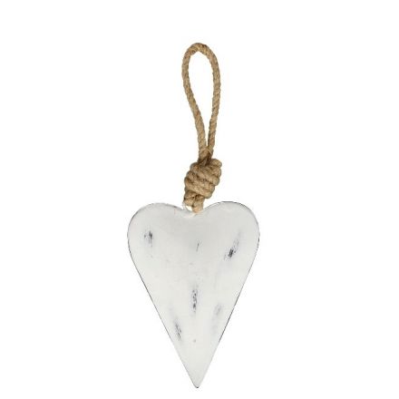 White Heart Hanger, 8cm