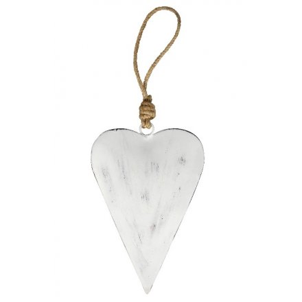 White Heart Hanger, 13cm