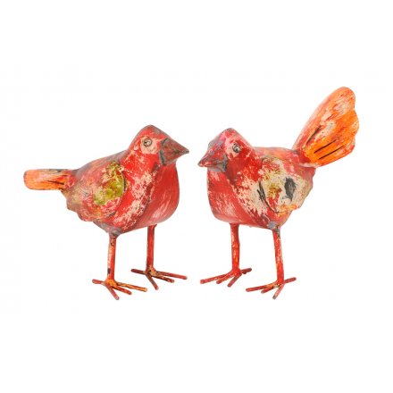 Colourful and quirky decorative bird figures filled with rustic charm.