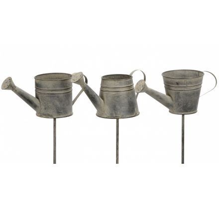 Rustic Watering Can Stake Planters, 3a