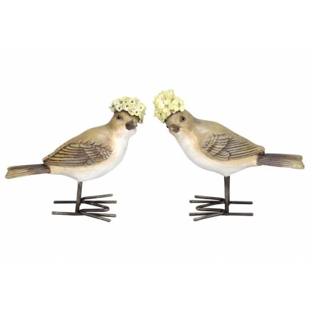 Standing Birds W/Floral Hats, 2a
