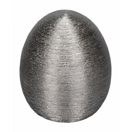 Silver Egg Decoration, 14cm
