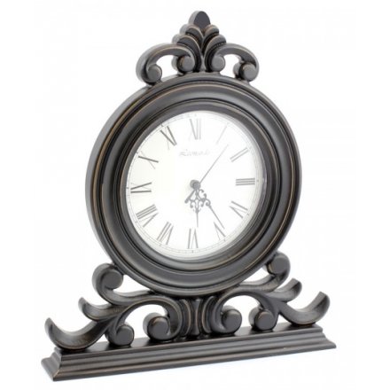 Wooden Black Mantel Clock 32cm