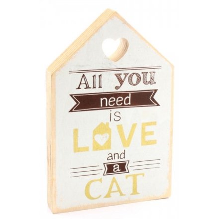 Love & Cat Home Plaque