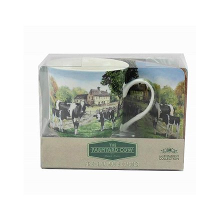 Farm Yard Cow Mug And Coaster Set