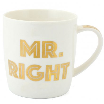 Mr Right Mug, Gold