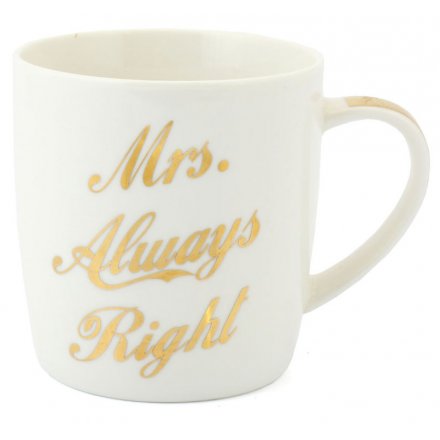 Gold Mrs Always Right Mug