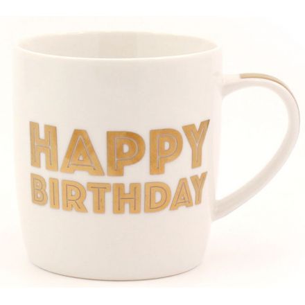 Gold Happy Birthday Mug 