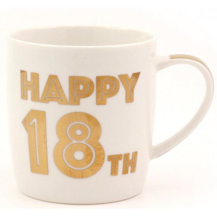 Gold Happy 18th Mug