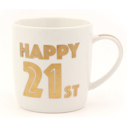 Gold Happy 21st Mug