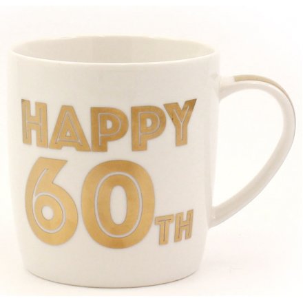 Gold Happy 60th Mug
