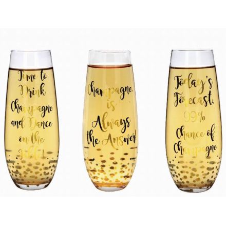Gold Champagne Stemless Flutes