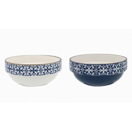 Mosaic Blue Bowls Set Of 2