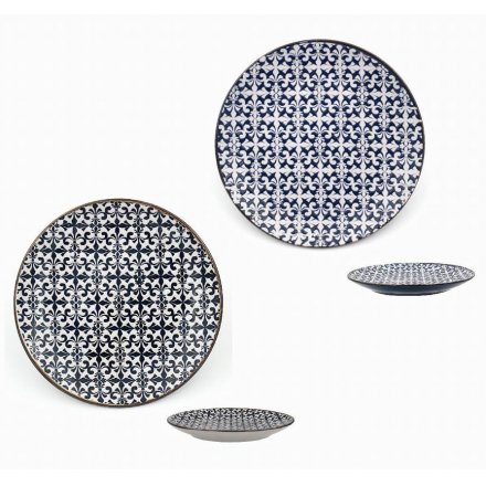 Mosaic Blue Set Of 2 Plates, 20cm