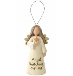 A beautiful hanging angel decoration with slogan an star feature.