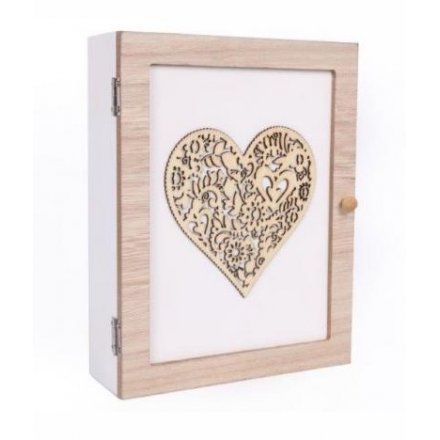 Wooden Heart Key Box