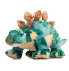 Cute and cuddly Stegosaurus plush soft toy, made of a super soft huggable material.