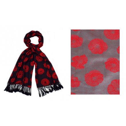 A mix of 3 gorgeous and bold poppy design scarves. A great gift and fashion accessory.
