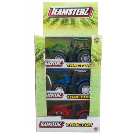 Have fun on the farm with this assortment of tractors with diggers from the teamsterz range.