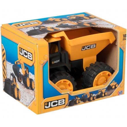A JCB dump truck toy. A fun toy for adventures.