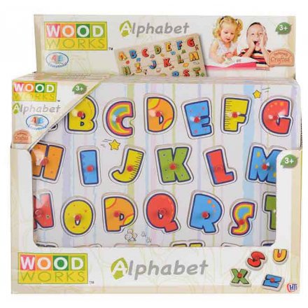An interactive educational wooden puzzle. Helping little ones to learn the alphabet.