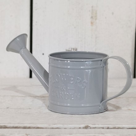Flowers and Gardens Watering Can, Grey