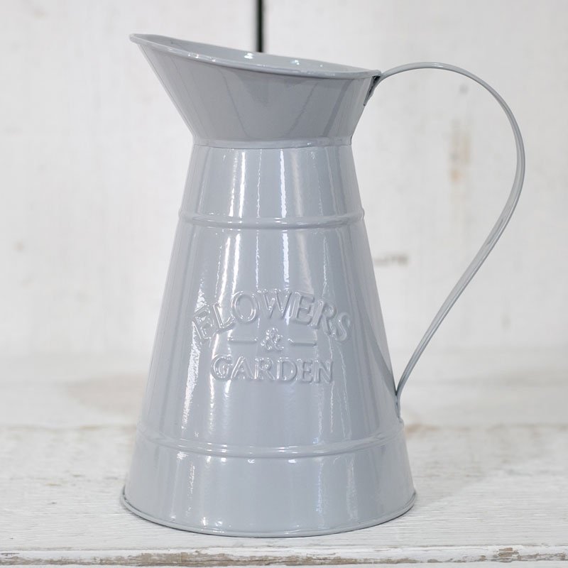 Flowers & Garden Metal Jug, Grey 32284 Interior Decor / Jugs