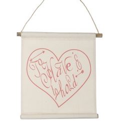 A pretty fabric hanging sign with a 'to have and to hold' slogan. A great gift item and home accessory.
